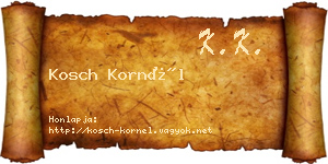Kosch Kornél névjegykártya