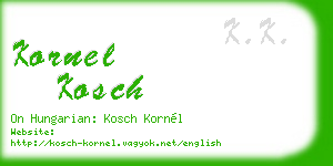 kornel kosch business card